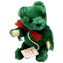 Vintage Grisly GREEN Teddy Bear With All ID - 15 Cm / 6" - Miniature Mohair 5-way Jointed Teddy - 400/15