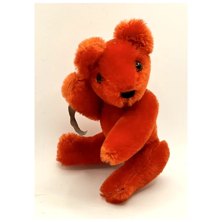 Vintage Grisly Miniature RED Teddy Bear With ID - 12 Cm - 5-way Jointed 3 Vintage Grisly Miniature RED Teddy Bear With ID - 12 Cm - 5-way Jointed - Image 3