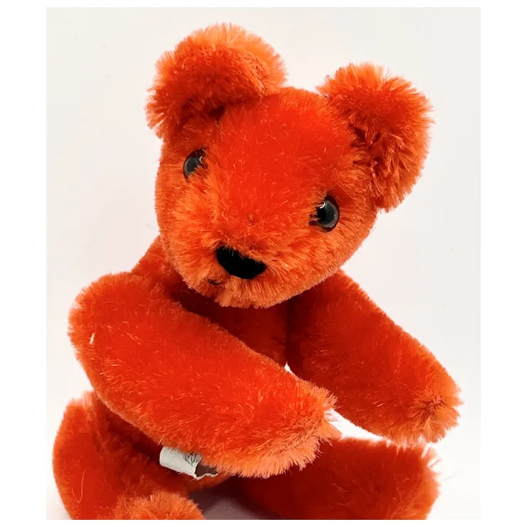 Vintage Grisly Miniature RED Teddy Bear With ID - 12 Cm - 5-way Jointed 4 Vintage Grisly Miniature RED Teddy Bear With ID - 12 Cm - 5-way Jointed - Image 4