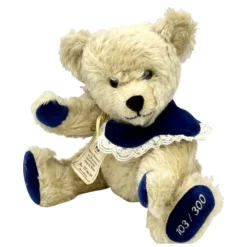 Vintage "Blue Bear" Teddy Bear - Plush & Stoffspielwaren Germany - 12" - Limited Edition - Mohair